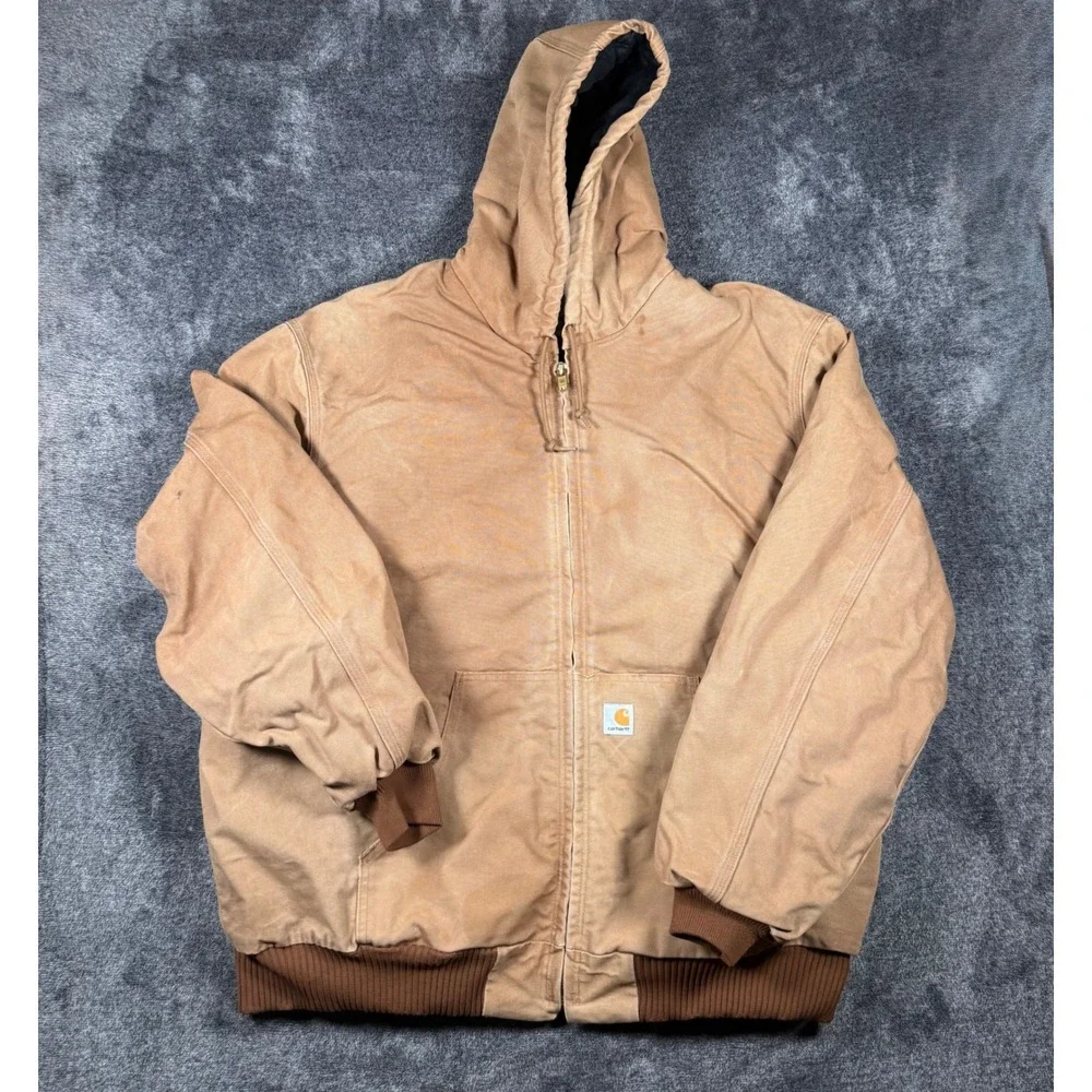 Vintage USA Made Carhartt J140 Active Jacket Brown Duck Canvas 3XL Tall
